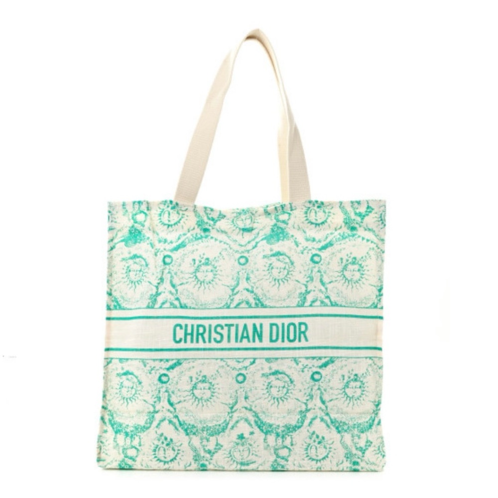 Dior Green and Cream Tote Bag with Sun Design GWP